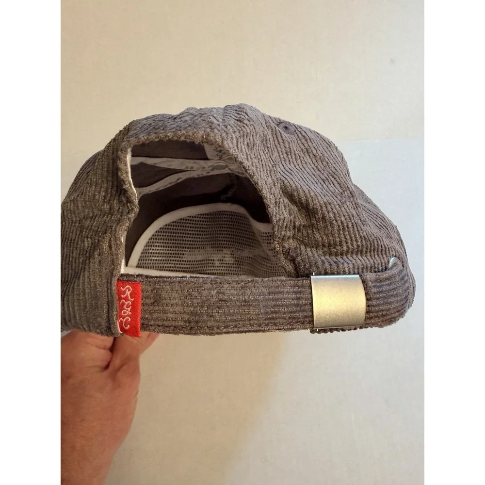 Random Golf Club Hat Cap Gray Corduroy Adjustable Golf Embroidered Logo